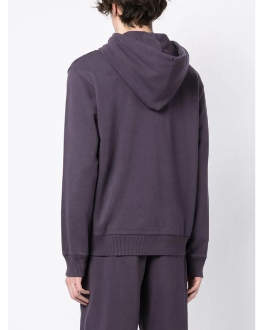 Off-White c/o Virgil Abloh Blue Embroidered-Logo Cotton Hoodie for men