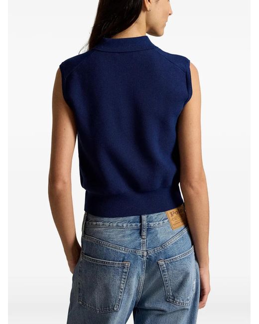 Polo Ralph Lauren Blue Cropped Sleeveless Sweater
