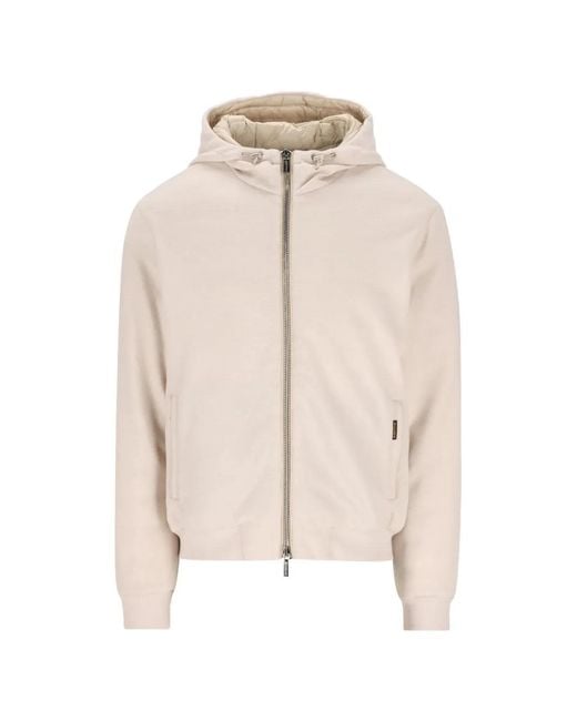 Moorer Natural Drawstring Hooded Jacket for men