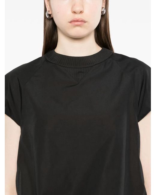 Sacai Black Drawstring Gathered Skirt
