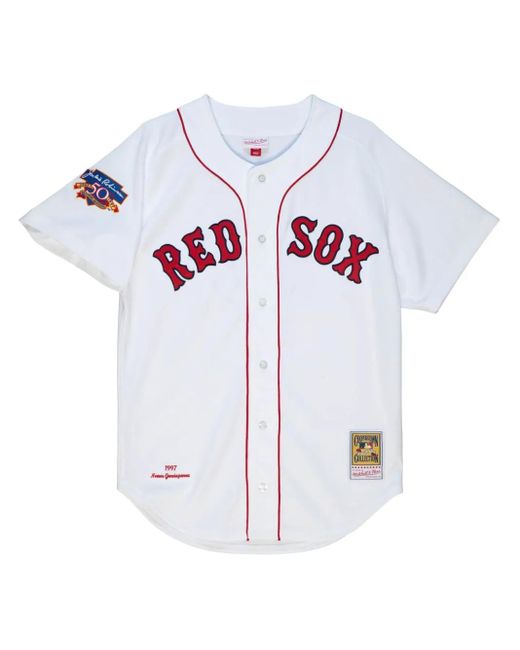 Mitchell & Ness White "Mlb Boston Sox 1997 Nomar Garciaparra" Baseball Jersey for men
