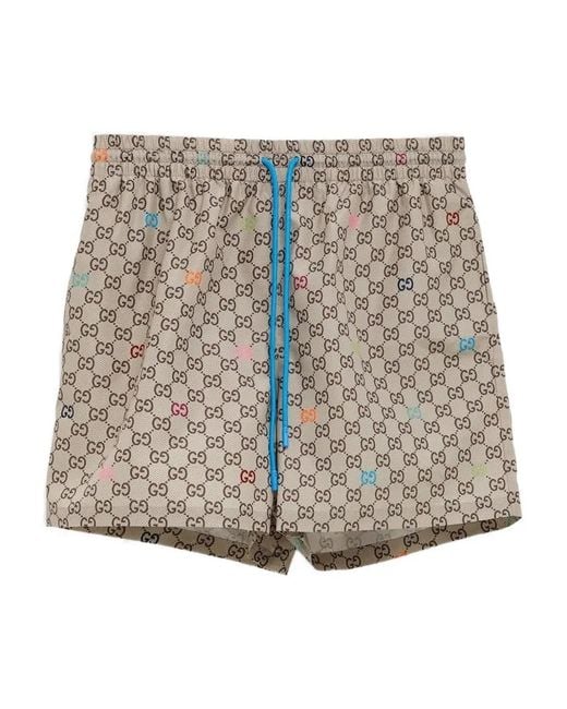 Gucci Multicolor Gg Supreme-Print Swim Shorts for men