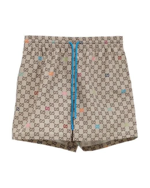 Gucci Multicolor Gg Supreme-Print Swim Shorts for men