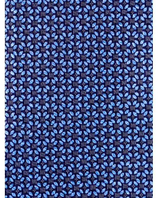 Brioni Blue Geometric-Pattern Tie for men