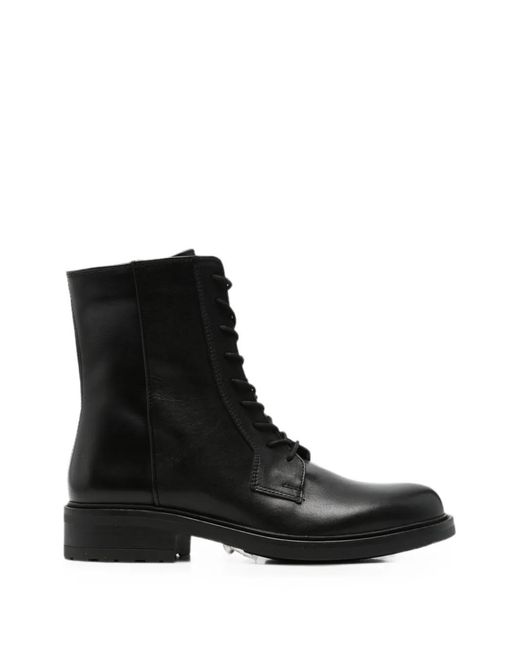 SERGIO MORETTI FIRENZE Black Lace-Up Ankle Boots