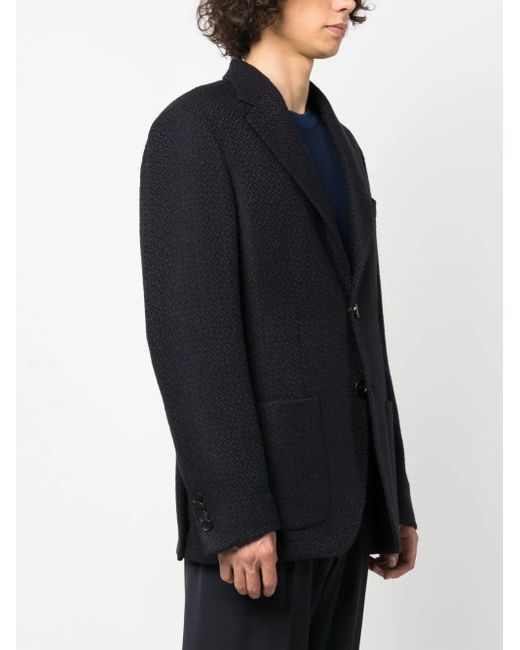Etro Blue Button Up Long Sleeve Blazer for men