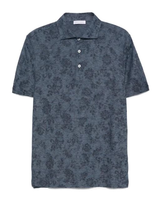 Gran Sasso Overhemd Met Bloemenprint in het Blue voor heren