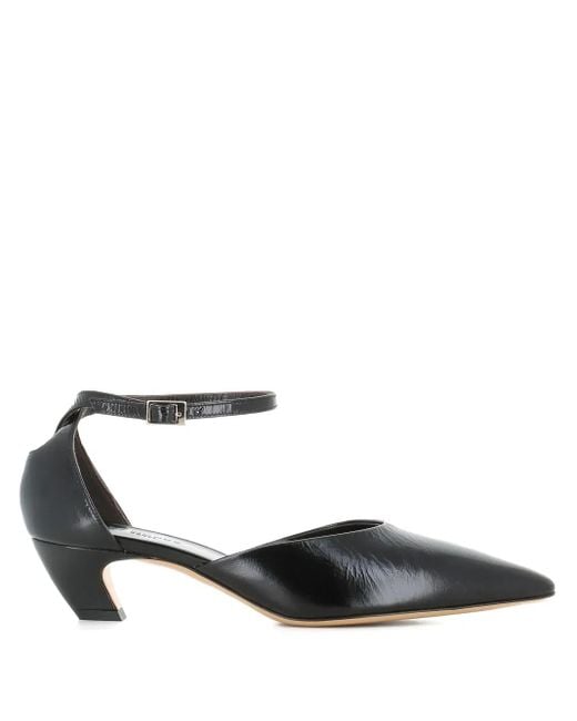 Le Monde Beryl Black Ankle-Strap Pointed-Toe Pumps
