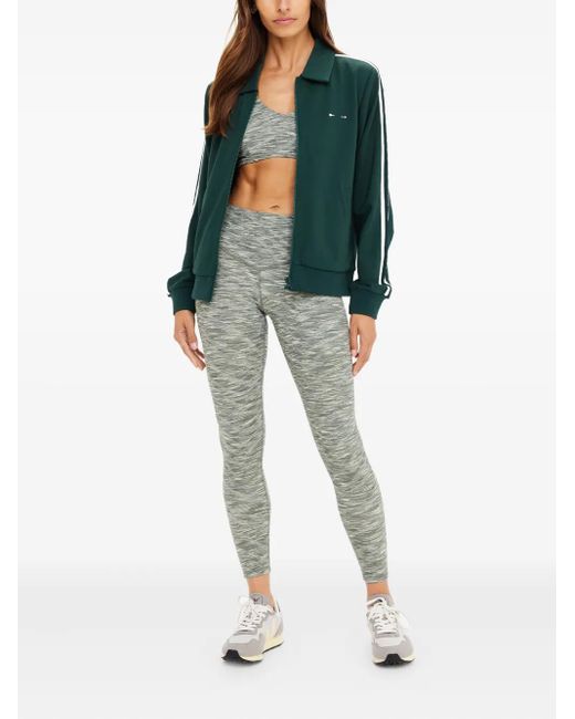 The Upside Green Zip-Front Stripe-Detail Jacket