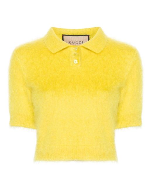 Gucci Yellow Wool-cashmere-silk Polo Shirt