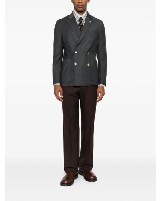Manuel Ritz Black Double-Breasted Button Jacket for men