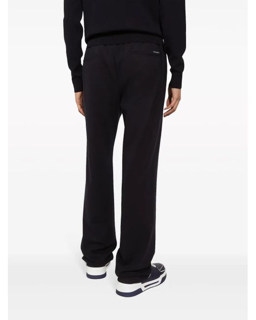 Dolce & Gabbana Blue Pressed-Crease Drawstring-Waist Track Pants for men