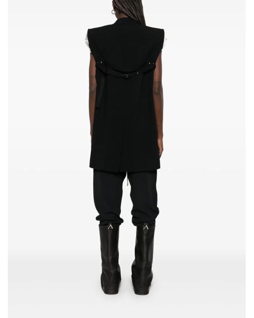 Rick Owens Black Dirt Tailored Vest
