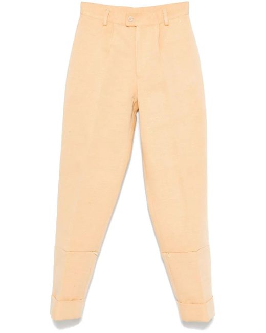 Papa Oppong Natural Metallic-Threading Trousers