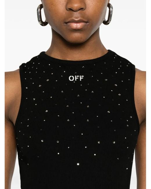 Off-White c/o Virgil Abloh Black Embellished Fitted Mini Dress
