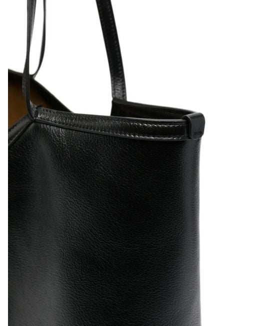 Saint Laurent Black V-Cut Leather Tote Bag for men