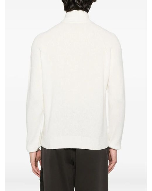 Kiton White Turtleneck Sweater for men