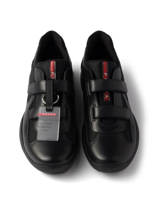 Prada America's Cup Sneakers mit Klettverschluss in Black für Herren