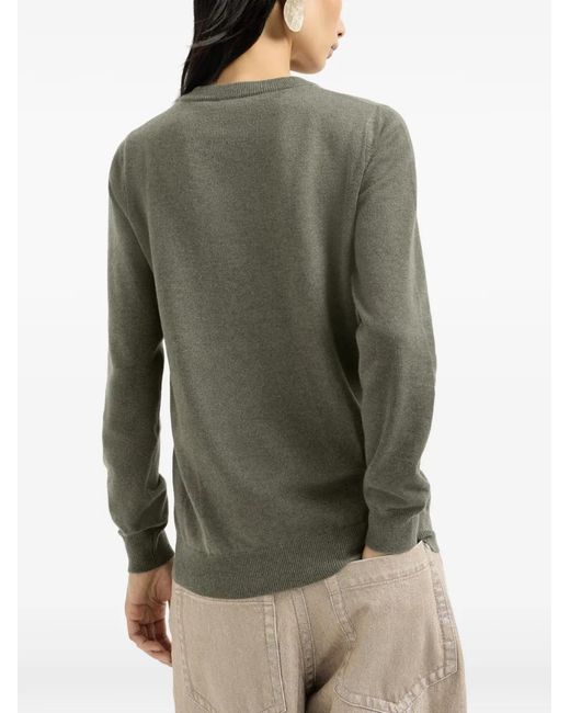 Brunello Cucinelli Green Cashmere Sweater With Monili