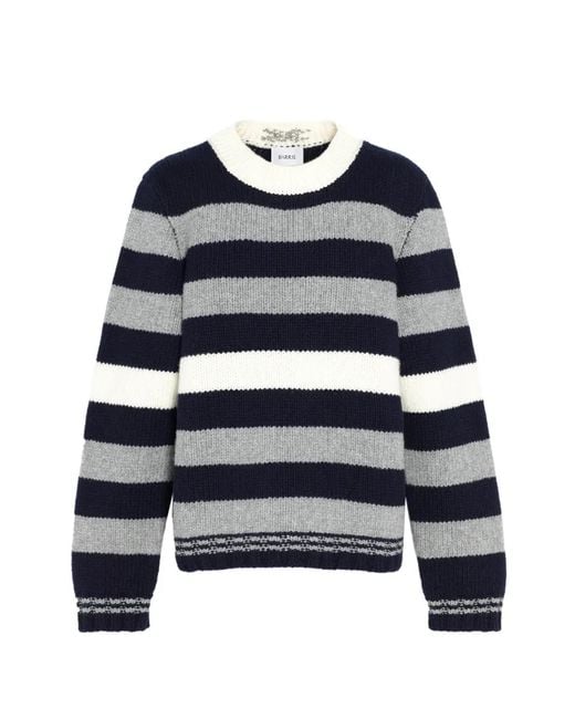 Barrie Blue Chunky-Knit Striped Sweater