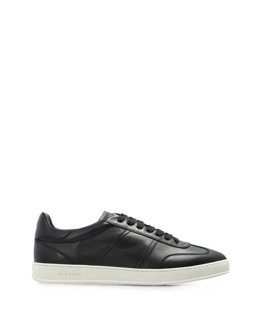 Kiton Black Leather Sneakers for men