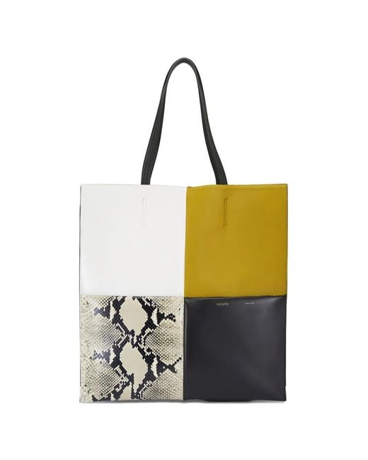 Khaite White Piper Patchwork Tote