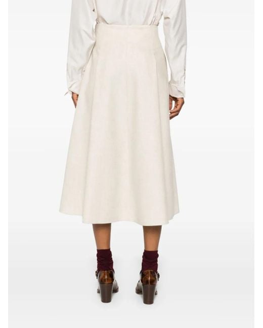 Brunello Cucinelli プリーツ Aラインスカート White