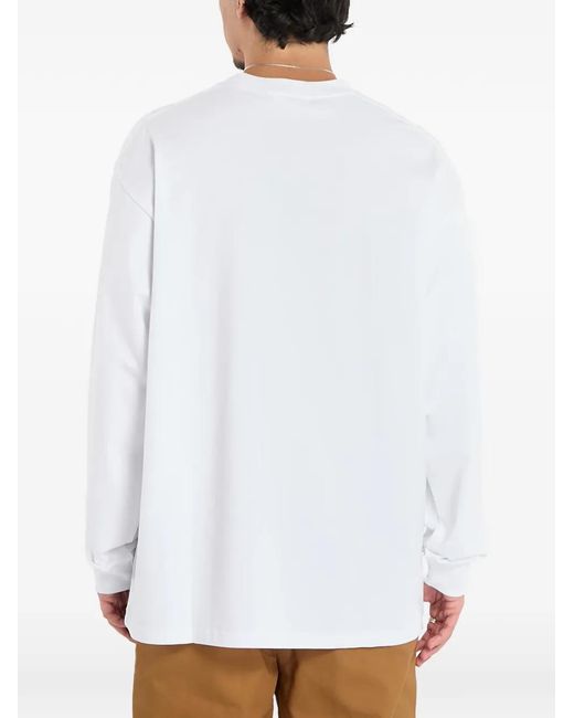 A Bathing Ape White Apple Graphic-Print Long-Sleeved T-Shirt for men