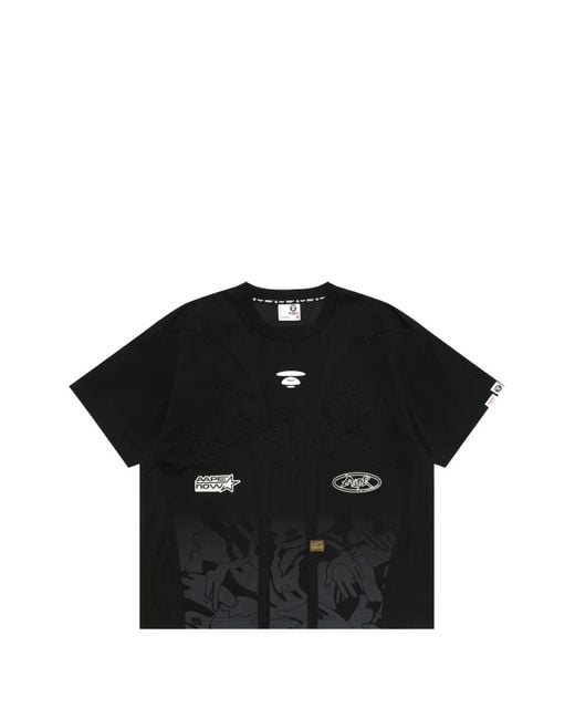 Aape By A Bathing Ape Black Logo-Embroidered Camouflage-Print T-Shirt for men