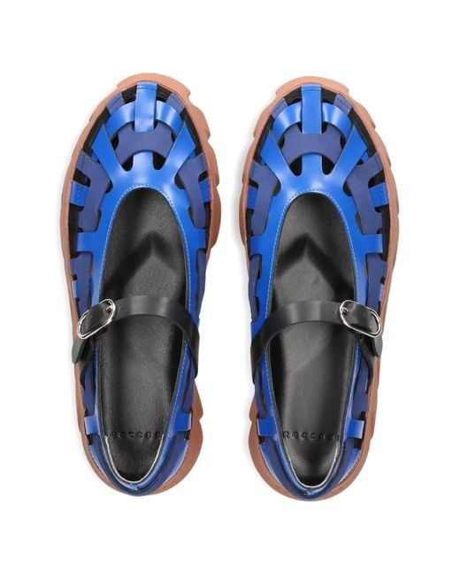 4Ccccees Blue Tura Lex Woven Strap Platform Pumps