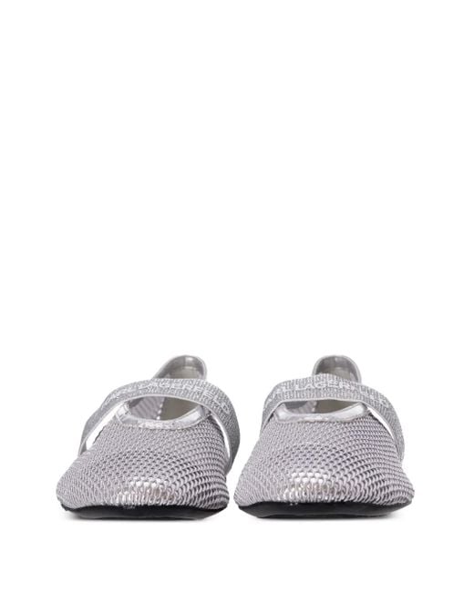 Karl Lagerfeld White Mesh Ballerina Shoes