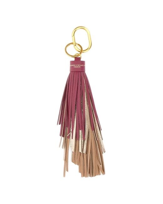 Gianni Chiarini Pink Fringed Keychain