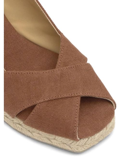Castaner Brown Diana Peep-Toe Espadrilles