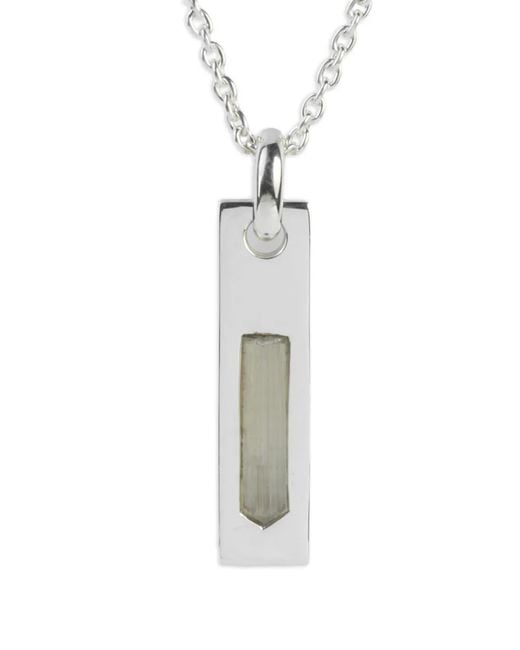 Parts Of 4 White Sterling Zultanite Rectangular-Pendant Necklace