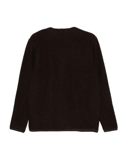 Universal Works Black Wool Patch-Pocket Cardigan for men