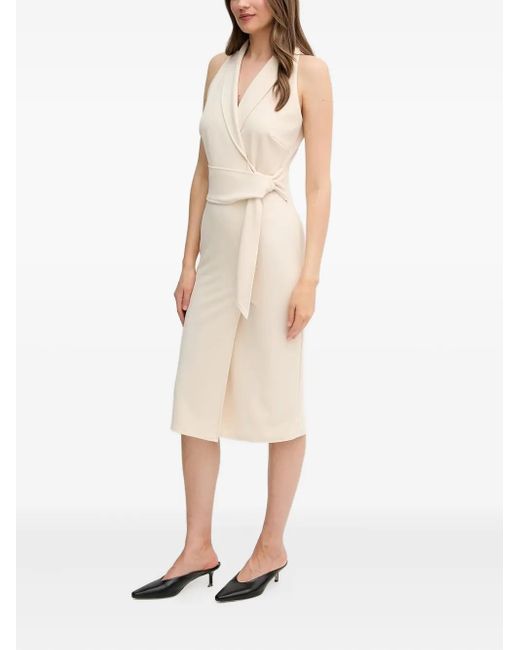 Vestido midi con cuello en V Sandro Ferrone de color White