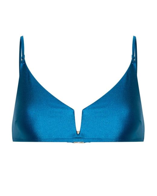 Zimmermann Blue August V-neck Bikini Top