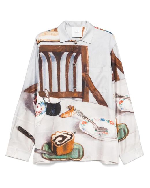 Nanushka White Hemd Aus Seide