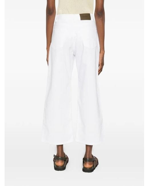 Aspesi White Wide-Leg Trousers