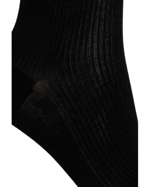 Gucci Black Web-Striped Cotton-Blend Socks