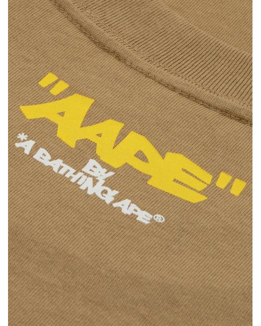 Aape By A Bathing Ape Brown Graphic-Print T-Shirt for men