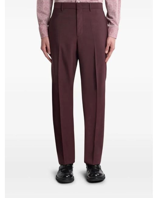 Etro Purple Wool Tailored Trousers for men