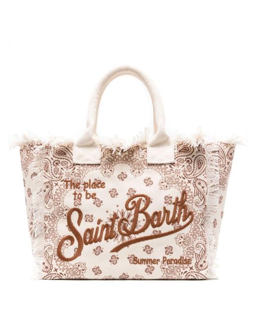 Mc2 Saint Barth Natural Vanity Bandana-print Beach Bag