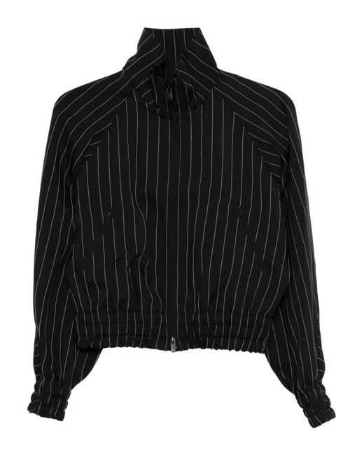 Y-3 Jassen ,Zwart ,Leer Sport Uniform Pinstripe Blouson in het Black