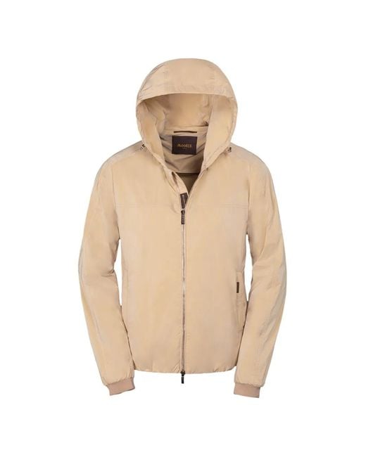 Moorer Natural Albori Hooded Zip Jacket for men