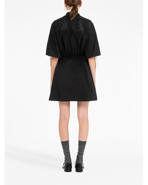 Miu Miu Black Technical Silk Mini-dress