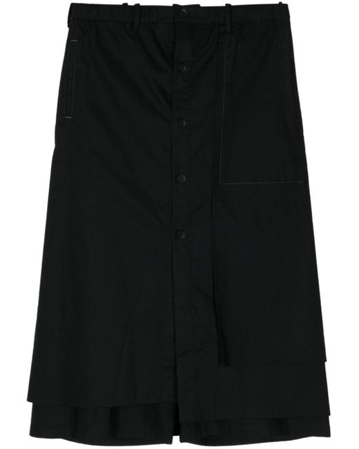 Yohji Yamamoto Cropped Wikkelbroek in het Black