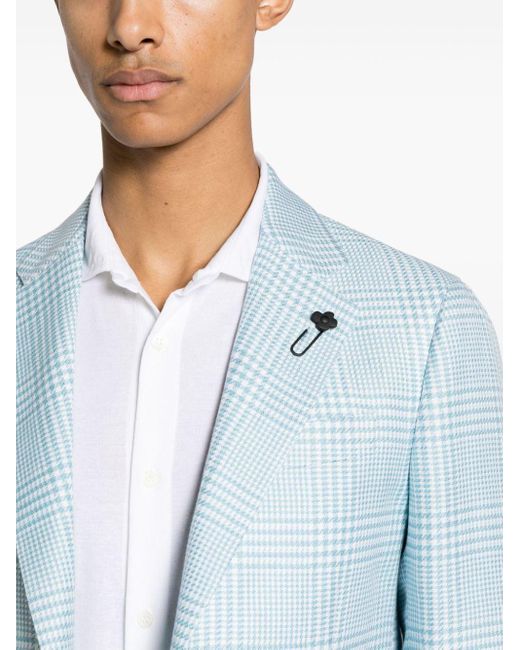 Lardini Blue Special Plaid-check Blazer for men