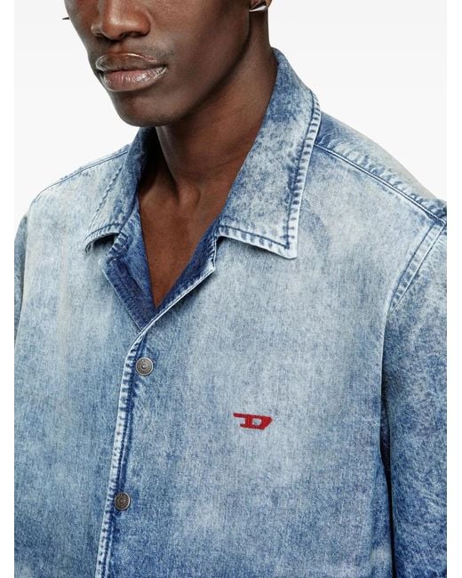 DIESEL Blue Denim Shirt for men