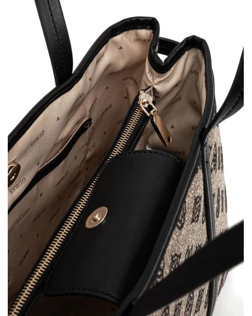 Guess Black Beyza Monogram-Print Tote Bag